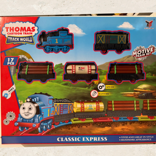 Classic Express Cartoon Train Set – 17 Pieces | Battery-Powered Track World