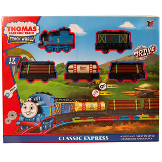 Classic Express Cartoon Train Set – 17 Pieces | Battery-Powered Track World