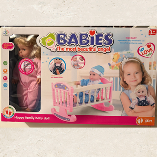 Baby Doll with Cradle & Feeding Chair – Interactive Playset