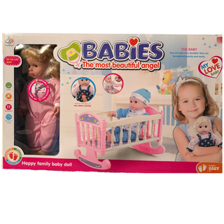 Baby Doll with Cradle & Feeding Chair – Interactive Playset