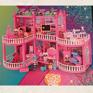 LOL Surprise DIY Dollhouse 170 PCS – Multi-Floor Castle with Furniture & Accessories