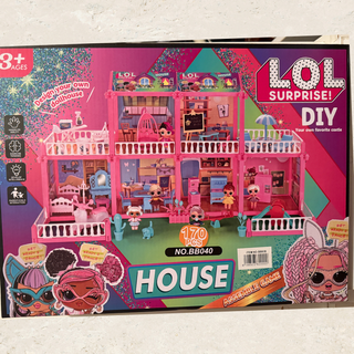 LOL Surprise DIY Dollhouse 170 PCS – Multi-Floor Castle with Furniture & Accessories