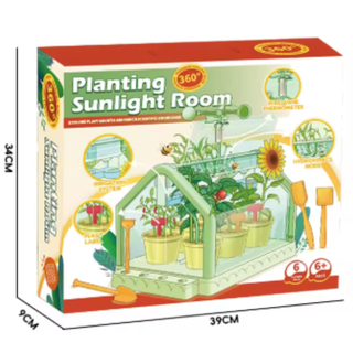 Planting Sunlight Room – Kids’ Mini Greenhouse & Gardening Science Kit (360° Sunroom + Irrigation System)