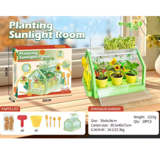 Planting Sunlight Room – Kids’ Mini Greenhouse & Gardening Science Kit (360° Sunroom + Irrigation System)