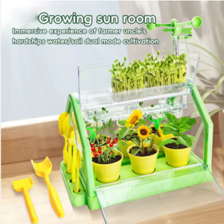 Planting Sunlight Room – Kids’ Mini Greenhouse & Gardening Science Kit (360° Sunroom + Irrigation System)