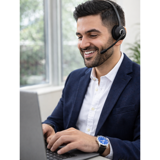 Wireless Bluetooth Headset with Charging Base – Long Battery Life & Noise-Clear Calls