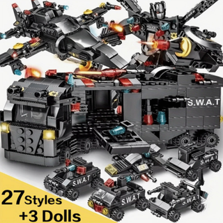 SWAT 3-in-1 Transforming Police Robot, Jet & Truck – Building Blocks Set