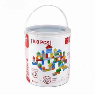 100-Piece Wooden Building Blocks Set β Colorful Educational Construction Toy