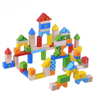 100-Piece Wooden Building Blocks Set β Colorful Educational Construction Toy