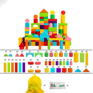100-Piece Wooden Building Blocks Set β Colorful Educational Construction Toy