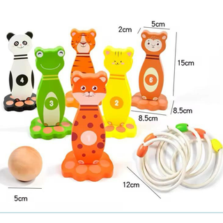 Wooden Animal Ring Toss game for Kids