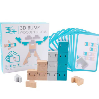 3D Wooden Puzzle Blocks Set – Build Robots, Animals & Shapes