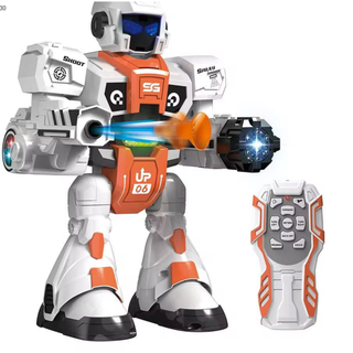 Remote Control Battle Robot โ Shooting Darts + Spray Mist + Lights & Sounds