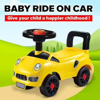 Baby Ride-On Car – Fun Push Car with Steering Wheel & Safety Backrest