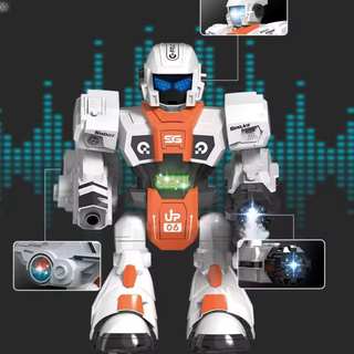 Remote Control Battle Robot โ Shooting Darts + Spray Mist + Lights & Sounds