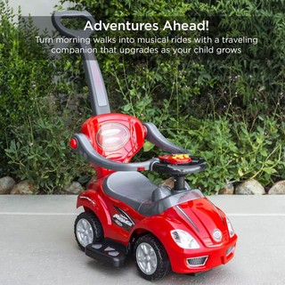 3-in-1 Baby Ride-On Car with Push Handle