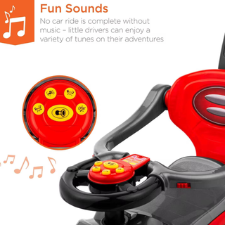 3-in-1 Baby Ride-On Car with Push Handle