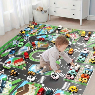 Interactive Kids Road Play Mat – Waterproof & Educational (130×100 cm)