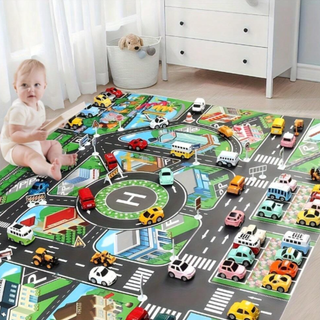 Interactive Kids Road Play Mat – Waterproof & Educational (130×100 cm)