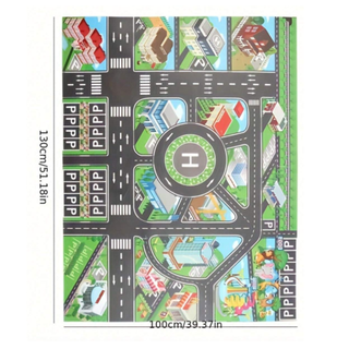 Interactive Kids Road Play Mat – Waterproof & Educational (130×100 cm)