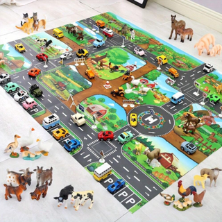 Interactive Kids Road Play Mat – Waterproof & Educational (130×100 cm)