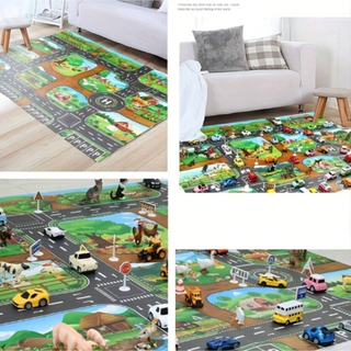 Interactive Kids Road Play Mat – Waterproof & Educational (130×100 cm)