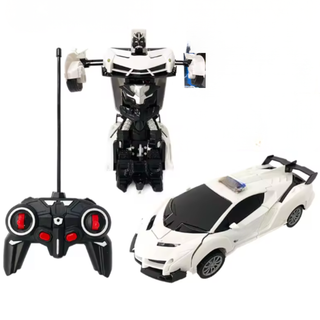 2-in-1 Transforming RC Car – Remote Control Robot with Lights & 360° Rotation