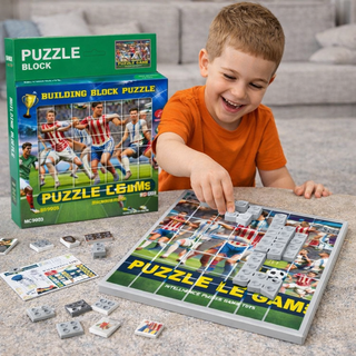 2-in-1 Football Puzzle Block & Drawing Board – Building Fun for Kids
