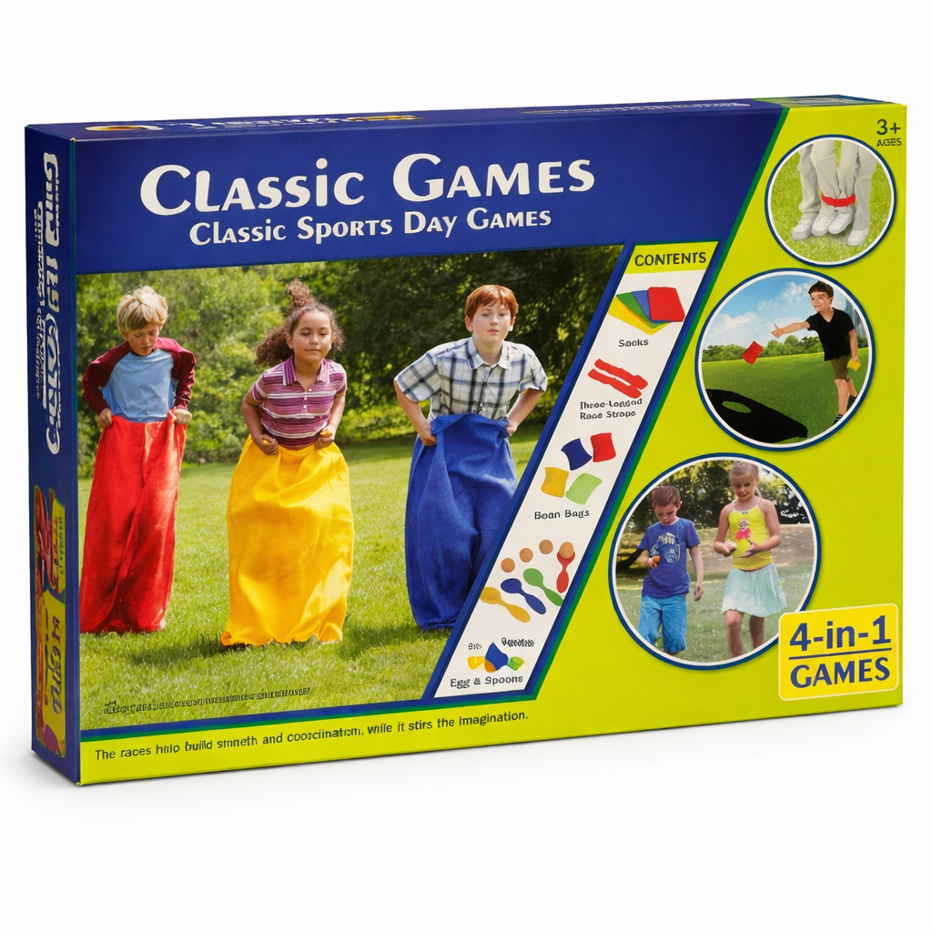 4-in-1 Outdoor Fun Kit - Classic Sports Day Games Set