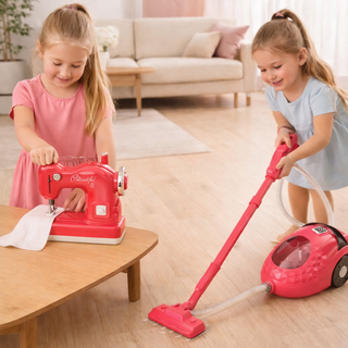 Girls Home Appliance Play Set – Sewing Machine + Vacuum Cleaner