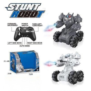 Stunt Robot RC Car – 360° Spinning Action Robot with Lights & Remote Control