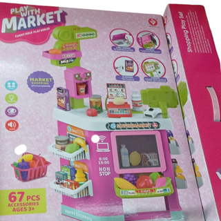 Girls Supermarket Play Set – Interactive Market & Shopping Counter (67 Pieces)