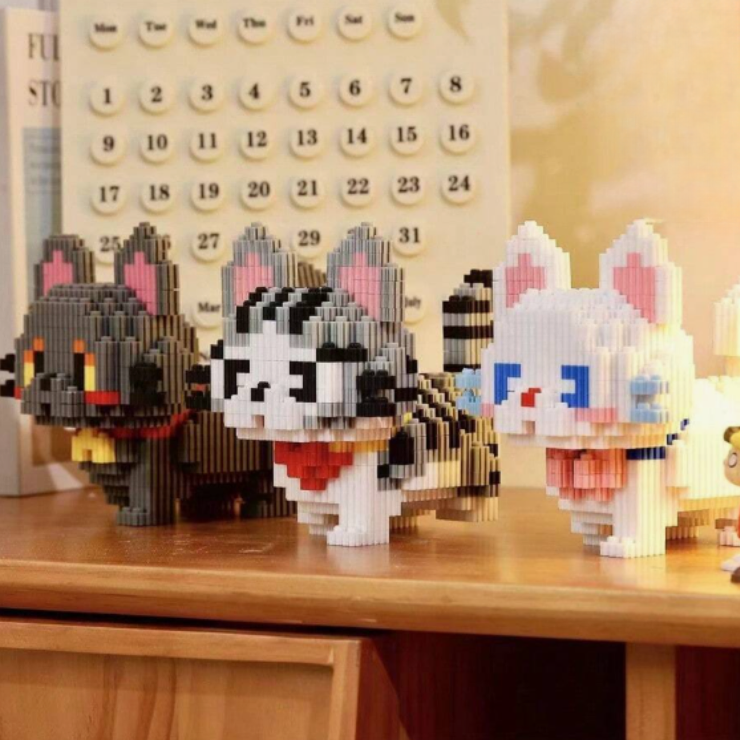 Pixel Cats lego – Set of three 3D Cats