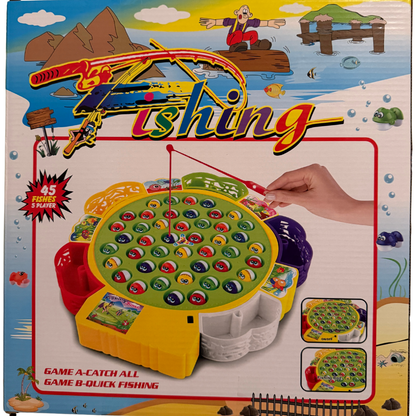 Electric Fishing Game – 45 Fishes, 5-Player Rotating Board