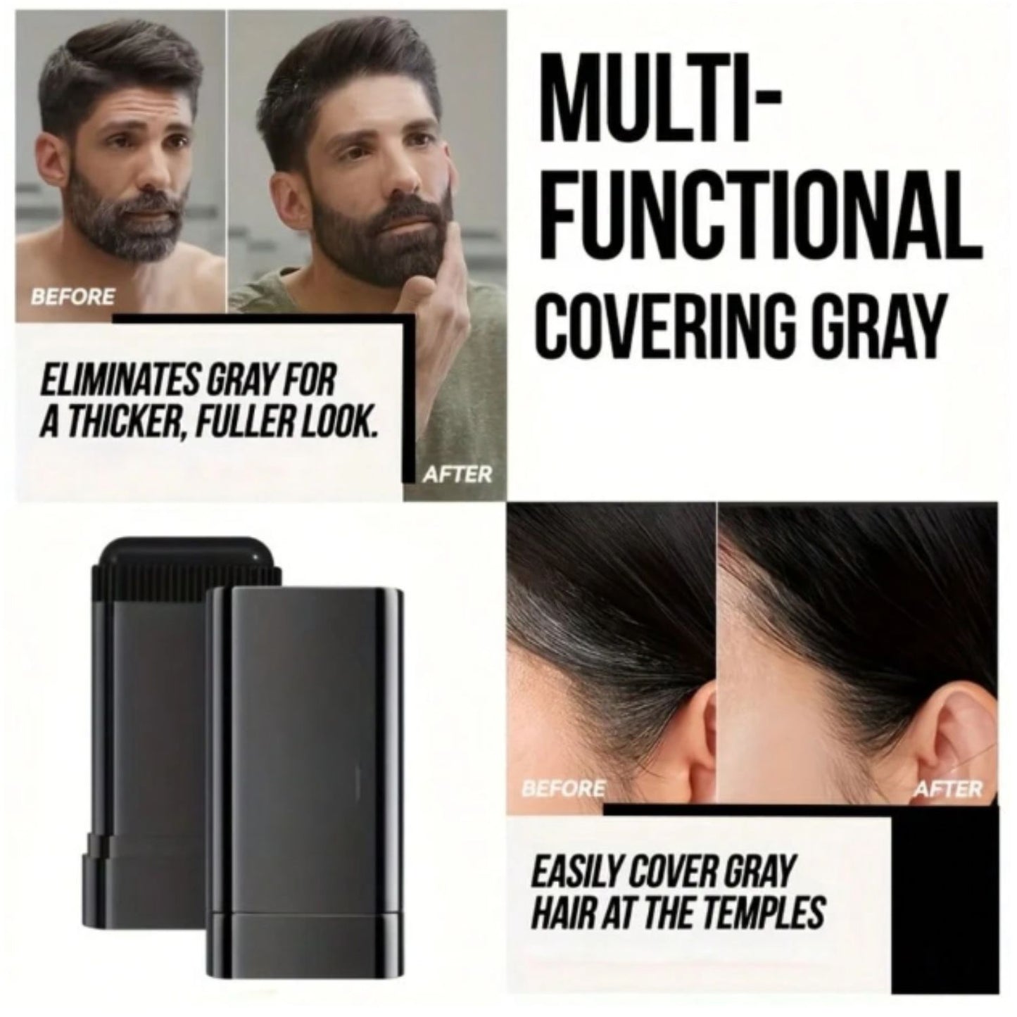 Instant Gray Hair Cover Stick – Quick-Comb Root Touch-Up