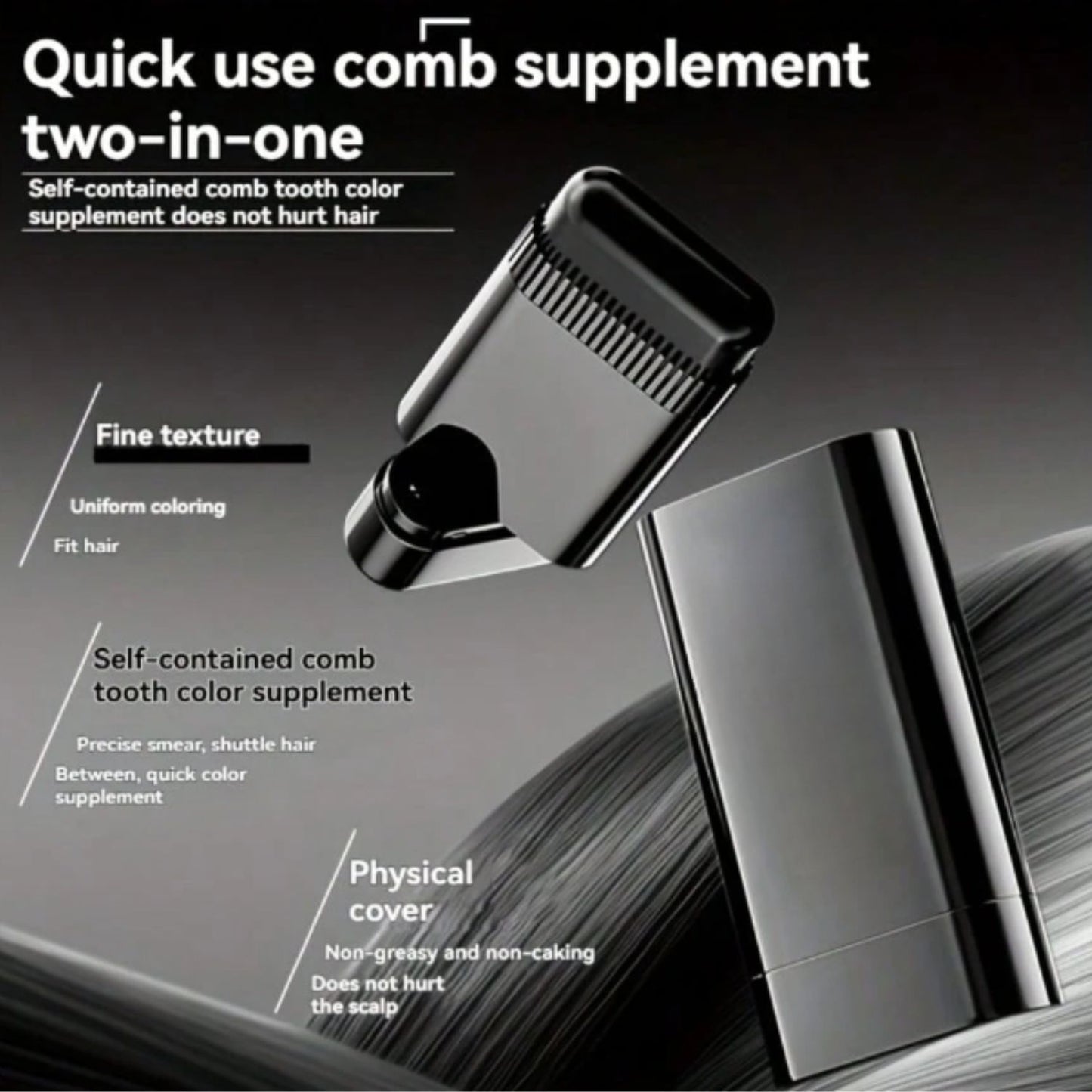 Instant Gray Hair Cover Stick – Quick-Comb Root Touch-Up
