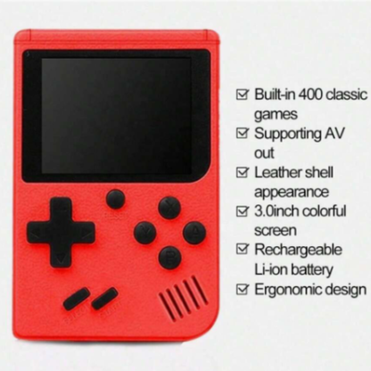 Retro Pocket Gaming Console – 400 Classic Games | 3.0” Color Screen + TV Output