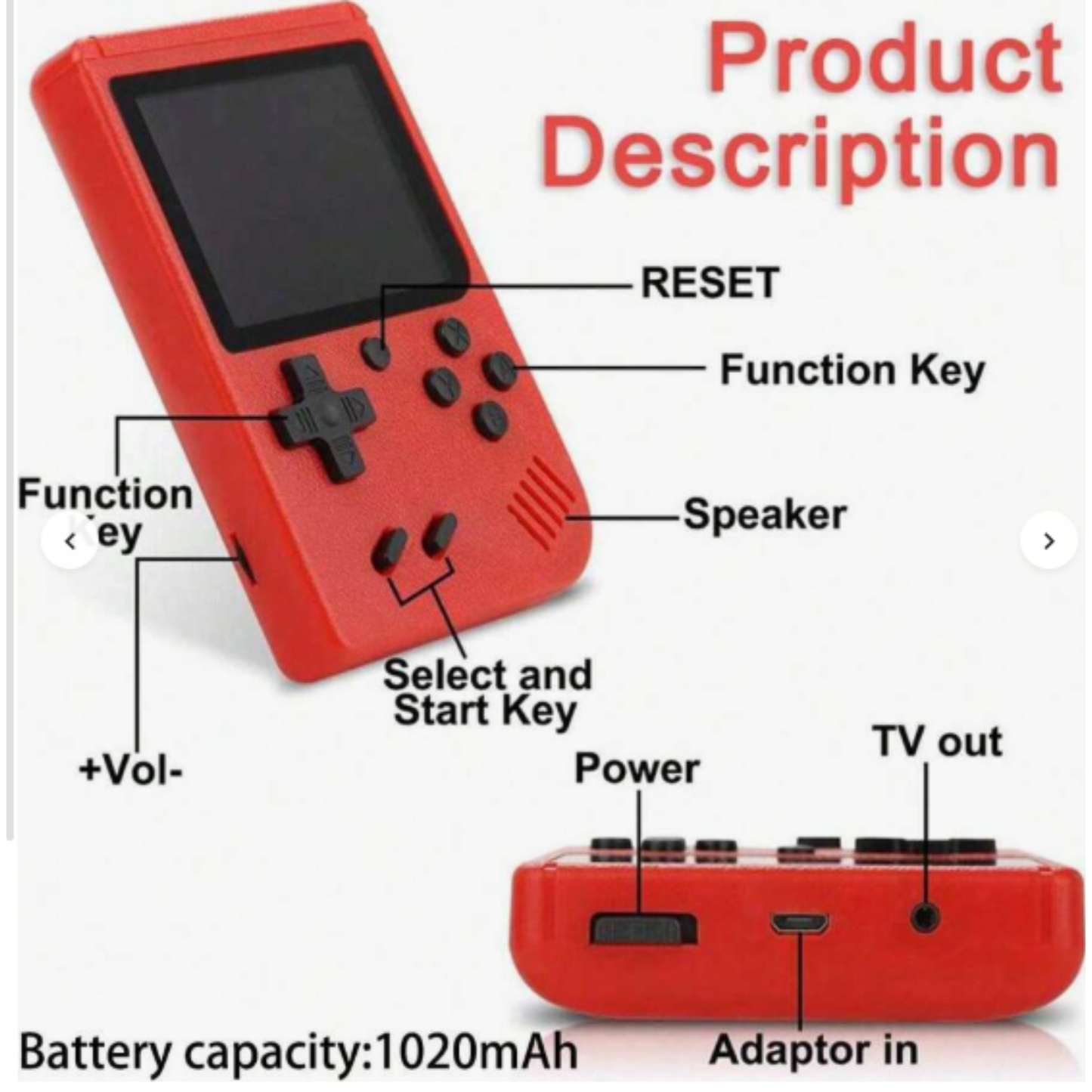 Retro Pocket Gaming Console – 400 Classic Games | 3.0” Color Screen + TV Output