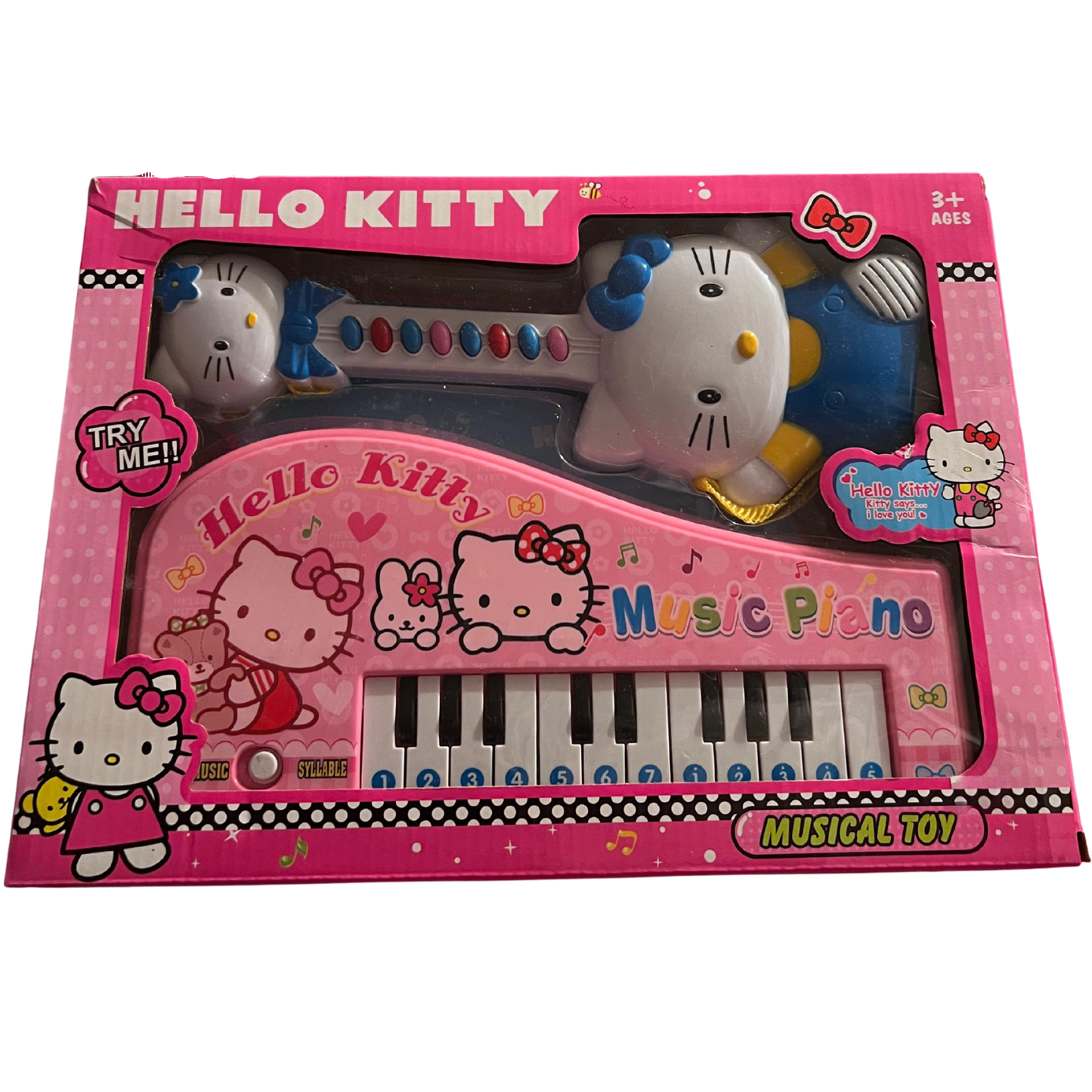 Hello Kitty 2-in-1 Musical Set – Mini Piano + Cute Guitar for Little Stars