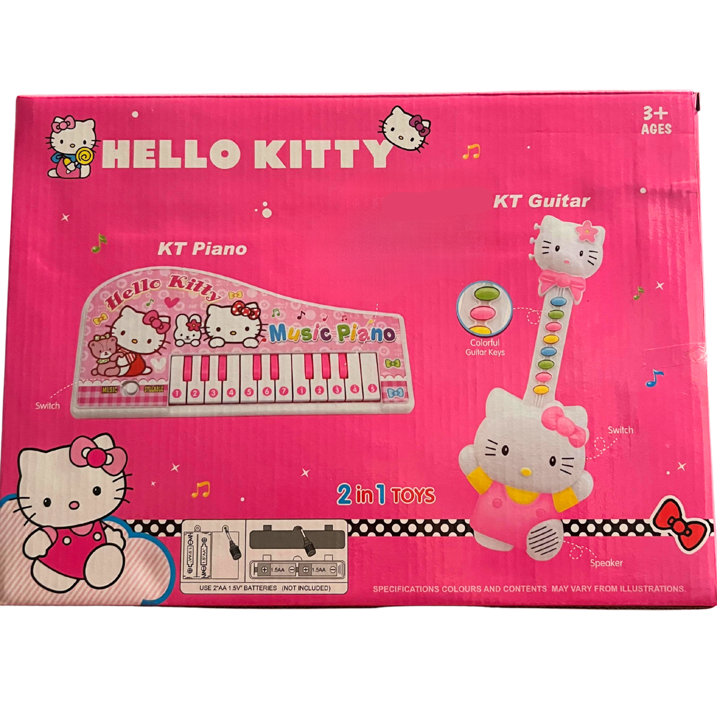 Hello Kitty 2-in-1 Musical Set – Mini Piano + Cute Guitar for Little Stars