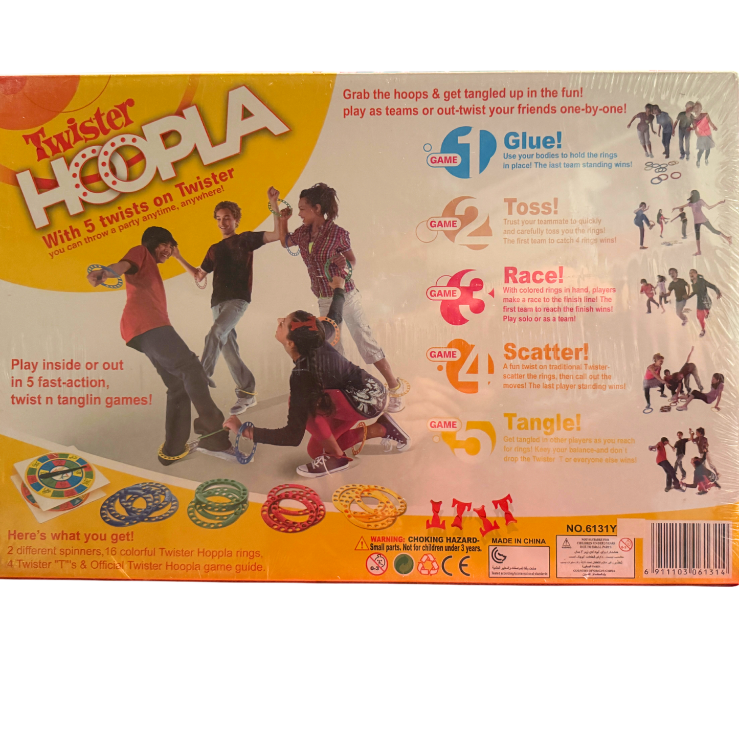 Twister Hoopla  – 5 Fun Party Games in 1 with Colorful Rings