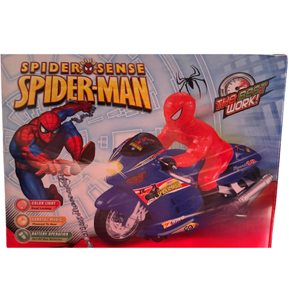 Spider-Man Racing Motorbike Toy - Lights, Music & Bump Action for Superhero Fun!