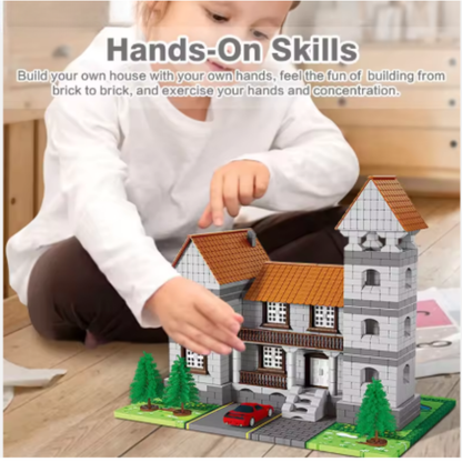 DIY Manor Construction Brick Set – Light-Up Castle House (1177 PCS)