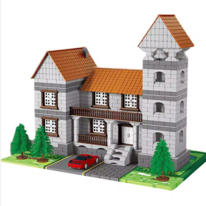 DIY Manor Construction Brick Set – Light-Up Castle House (1177 PCS)