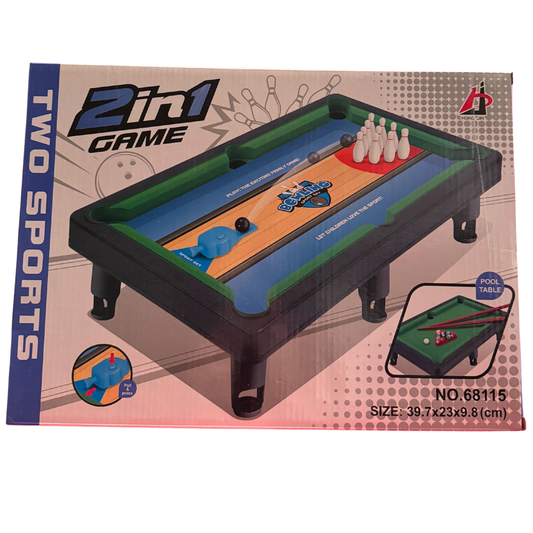 Billiard + Bowling: 2-in-1 Mini Sports Tables