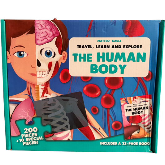 The Human Body Shaped Puzzle – 200 Pieces with 32-Page Educational Book (Actual Size)