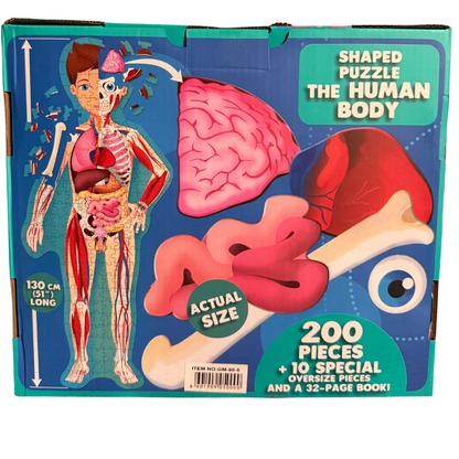The Human Body Shaped Puzzle – 200 Pieces with 32-Page Educational Book (Actual Size)