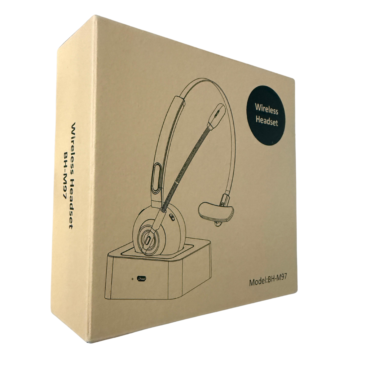Wireless Bluetooth Headset with Charging Base – Long Battery Life & Noise-Clear Calls