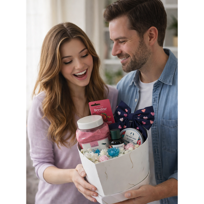 Sweet Care Heart Gift Box – Skincare, Body Care & Cozy Touches