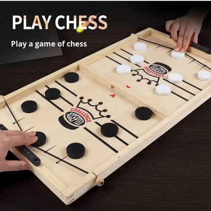Fast Sling Puck Game – Speed Duel Wooden Board Game
